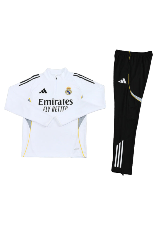 2025/2026 Real Madrid White and Black Tracksuit
